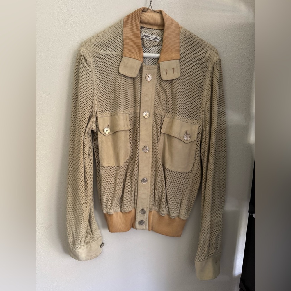Battaglia Italian made handmade vintage designer leather jacket
